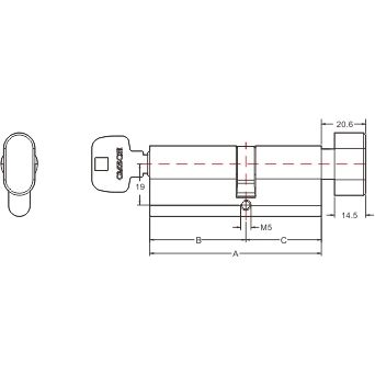 Oval Thumb Turn Brass Cylinder1